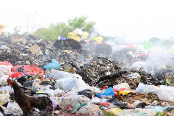 landfills in cities.  Burning garbage in an open place for the public.  Environmental pollution due to burning waste