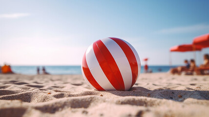 Obraz premium beach ball sand summer sea cloud