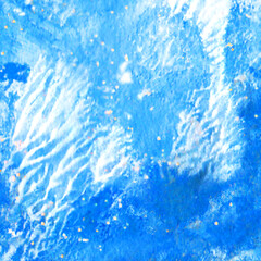 Fototapeta na wymiar 正方形　大胆なタッチで描いた青と白のアブストラクト背景