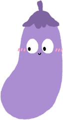 Cute and Funny Kawaii Eggplant Vegetable