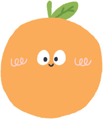 Cute and Funny Kawaii Orange fruit