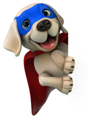 Fun 3D cartoon super white Labrador retriever
