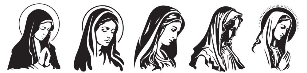 Our Lady Madonna, virgin Mary vector illustration.