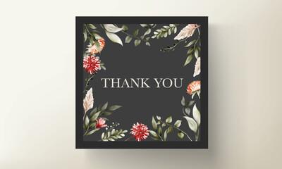 elegant vintage bohemian floral invitation card template