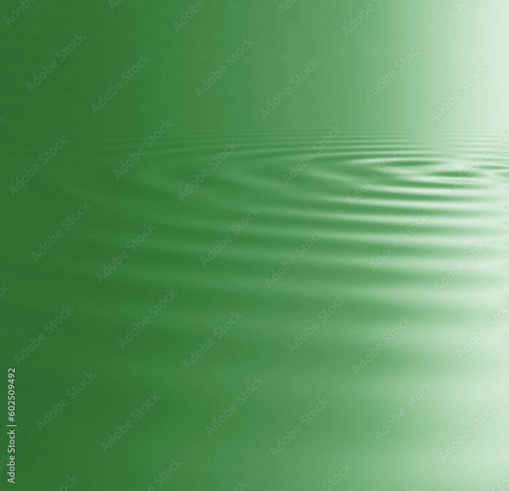 Poster waves, ripple and green with water drop pattern with mockup for 3d, digital and texture. environment