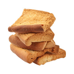 Toast biscuits isolated on transparent background	