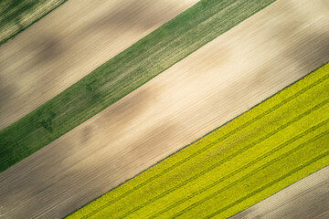 Colorful Farmland and Scenic Countryside. Aerial Drone view