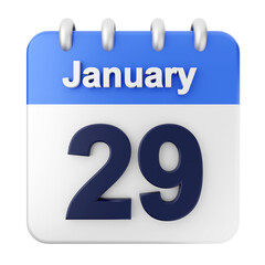 3d calendar january