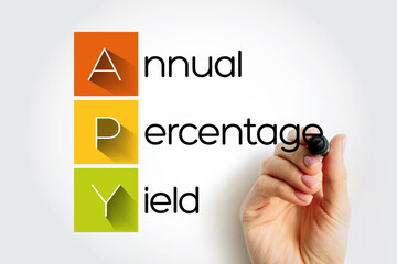 APY - Annual Percentage Yield acronym, business concept background