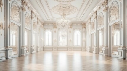 Luxurious classical ballroom. Luxurious interior. Generative AI - obrazy, fototapety, plakaty