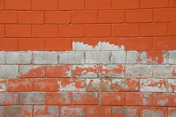 Orange brick wall background.Rough texture with pattern.