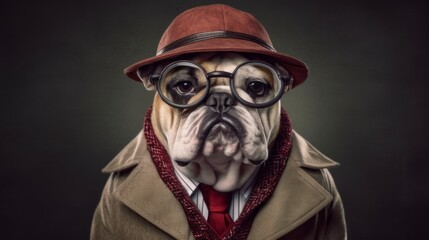 メガネをかけた犬,Generative AI AI画像