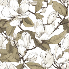 Blooming Elegance: Magnolia Blossom Pattern