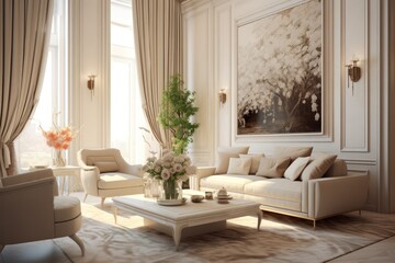 Modern and Elegant Living Room with a Stunning Mix of Contemporary Design Elements and Chic Details.