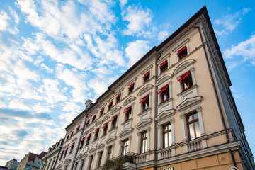 Fototapeta premium Closeup of ancient building in Lviv, Ukraine
