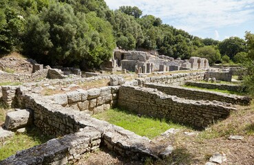 Fototapeta na wymiar The stunning ruins of Butrint, Albania, located near the city of Sarande, were settled since at least the 6th century BC