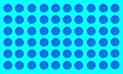Inversion of oranges on a blue background