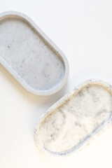 Concrete candle holder in the interior