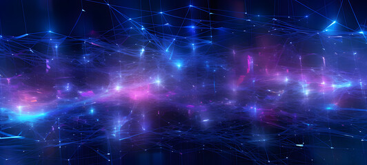 Obraz premium Exploring the Digital Cosmos: Futuristic Wallpaper with Celestialpunk Aesthetics and Human Connection, Tech background, sci-fi, AI, internet, Cyber technologies (made with help of generative ai)