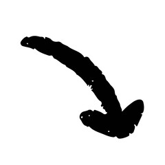 Grunge arrow vector. Grunge arrow brush. Grunge arrow paint.