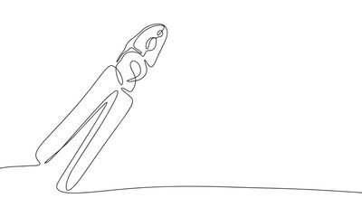 One continuous line illustration of pliers tool. Continuous line drawing of pliers tool. Vector illustration.