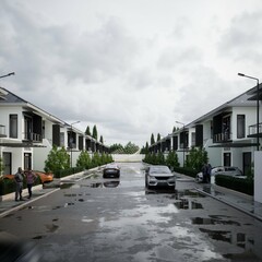 3d Render residence Modern Design