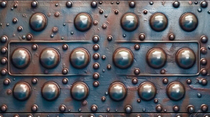 Generative Ai. metal and rivets on a metal plate