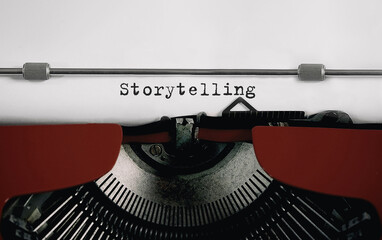 Text storytelling typed on retro typewriter
