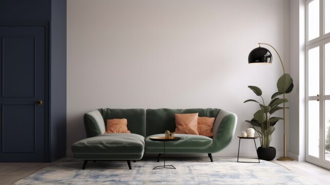 Modern Poster Mockup. Contemporary Interior Design Background. Generative AI.