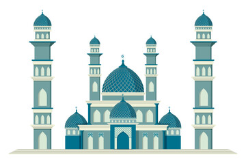 Islamic buildings silhouettes. Mosques vector design.