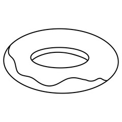 donut swimming ring, summer element on beach, Summer illustration