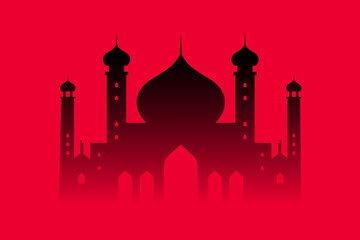 Islamic buildings silhouettes. Mosques vector design.