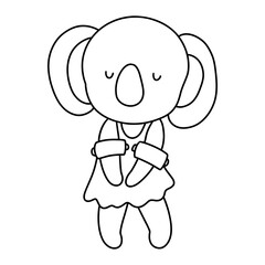 Cute Koala character with swimming suit, summer character on beach, Summer illustration