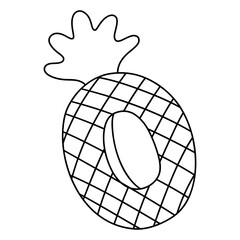 pineapple swimming ring, summer element on beach, Summer illustration