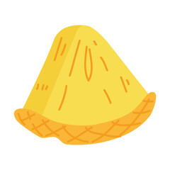 Hand Drawn Pineapple Illustration Isolated On White Background. Fresh Summer Fruit illustration.