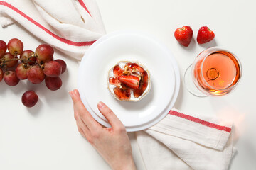 Concept of delicious French food - Camembert cheese