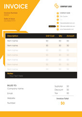 minimalist Invoice design template for business. can be used by companies of any industry. Modern style payment receipt mock up that can be customized to your liking. simple and latest design.