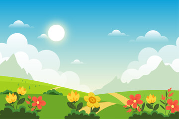 spring scene landscape background