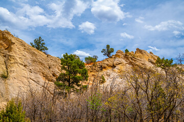 Rocky landscape scenery of Colorado Springs, Colorado