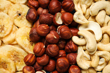 Tasty food concept - delicious dried fruits, tasty dried food