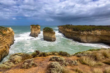 The Tom and Eva lookout point at Loch Ard Gorge, so named for the only two survivors of a shipwreck...
