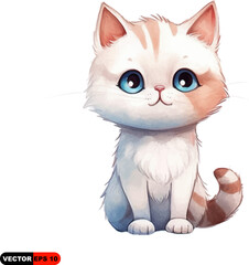 cat cute drawing childish white background
