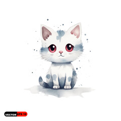 cat cute drawing childish white background