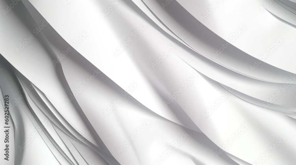 Poster closeup abstract 3d white wave plain paper texture background. generative ai aig21.