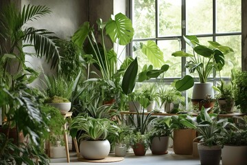 Interior Home Garden with Plants