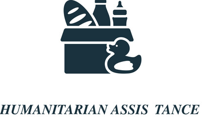 Humanitarian assistance icon. Monochrome simple sign from charity and non-profit collection. Humanitarian assistance icon for logo, templates, web design and infographics.