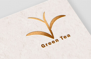 Green tea concept logo design