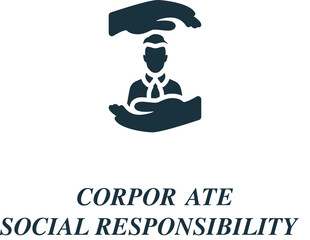 Corporate social responsibility icon. Monochrome simple sign from charity and non-profit collection. Corporate social responsibility icon for logo, templates, web design and infographics.