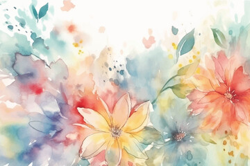 Obraz na płótnie Canvas Hand drawn pastel color floral background