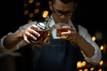 Businessmen in suits drinking  Celebrate whiskey
